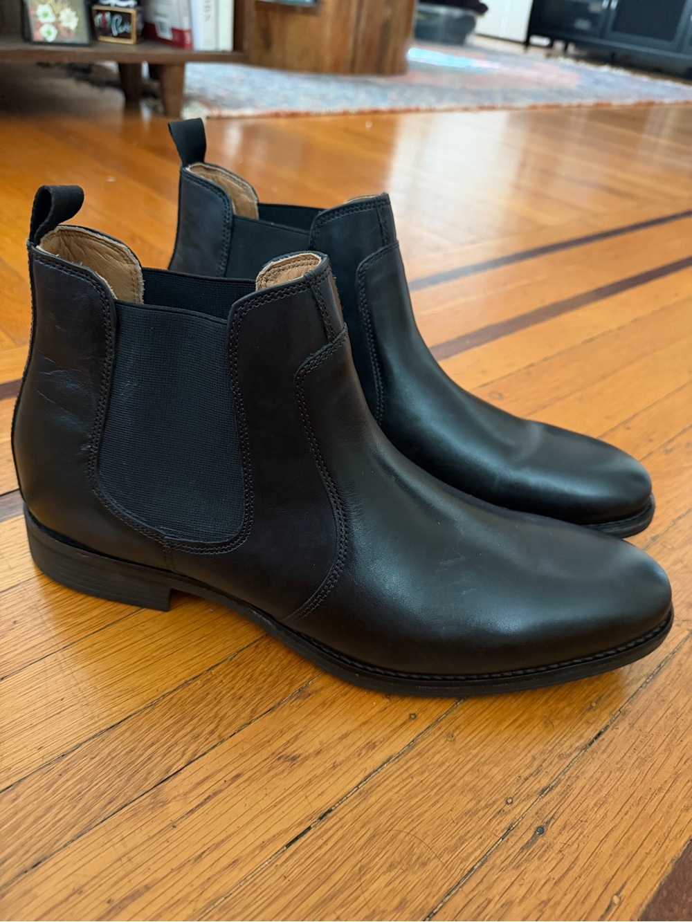 NEW Johnston and Murphy chelsea boot black leather size 13